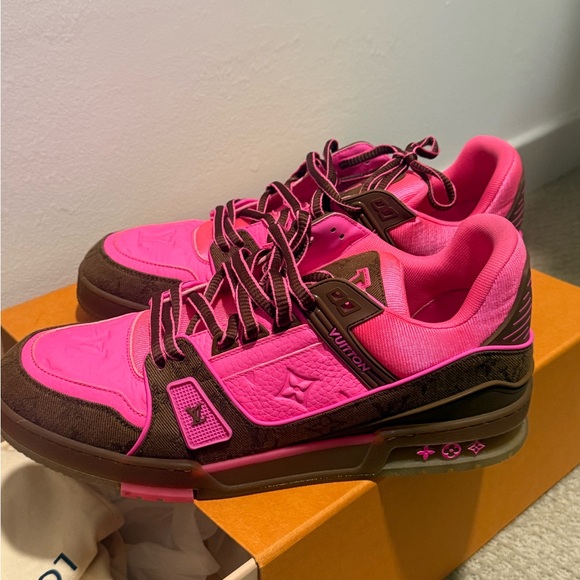 Louis Vuitton Women's Sneakers in Pink and Brown - Picture 1 of 7